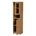 thumbnail image 3 of Bowery Hill Oak Brown Finished Wood Buffet and Hutch Kitchen Cabinet, 3 of 10
