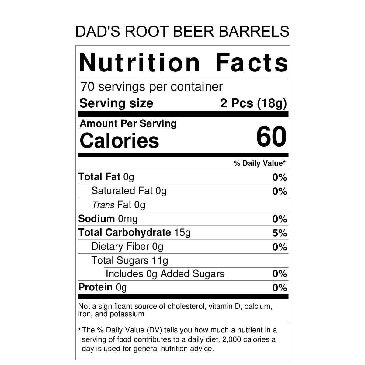 Washburn Dad's Wrapped Bite Size Hard Candy Root Beer Barrels 2 lbs.
