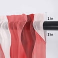 thumbnail image 5 of Red Striped Valance Curtains for Kitchen/Living Room/Bathroom/Bedroom Window, Rod Pocket Small Topper Half Short Window Curtains Voile Sheer Scarf, Modern Gradient Geometric Ripple Stripes 42"x12", 5 of 8