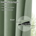 thumbnail image 4 of Melodieux Linen-textured 100% Blackout Room-Darkening Thermal Insulated Curtains, Grommet Top, 2 Panels, Green, 50 x 96 inch Length, 4 of 9