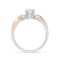 thumbnail image 2 of Angara Natural Diamond Three Stone Engagement Ring in 14K White & Rose Gold for Women (Size-5.3mm) | April Birthstone Jewelry (Ring Size - 5), 2 of 12