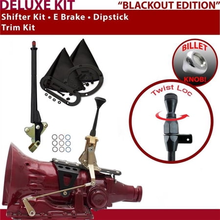 American Shifter AOD Shifter Kit Black 6 in. E Brake Trim Kit Dipstick for EBA98
