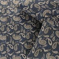 thumbnail image 4 of BNM Paisley Flannel Cotton Sheet Set, King, Navy Blue, 4 of 6