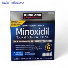 Kirkland Signature Minoxidil Topical Solution USP 5% for Men, Unscented, 6-Month Supply (6 x 60 mL)