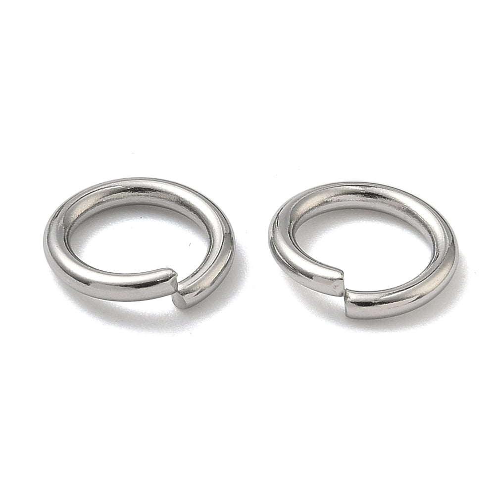 Resistant 304 Stainless Steel Open Jump Rings Stainless Steel color 8x1.5mm Inner Diameter: 5mm