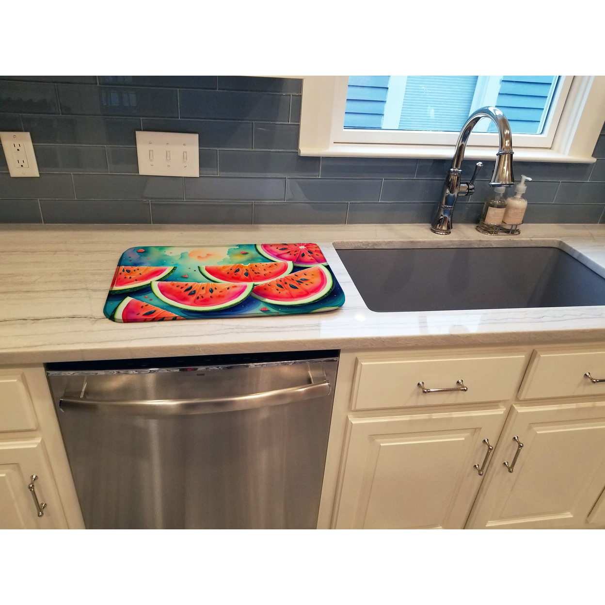 Carolines Treasures DAC1844DDM 21 x 14 in. Colorful Watermelons Dish Drying Mat