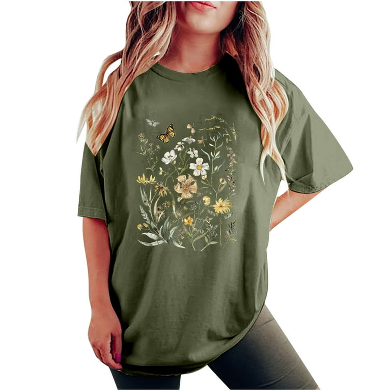 LEBONYARD Womens Summer Tops Shirts,Crew Neck T Shirts for Women