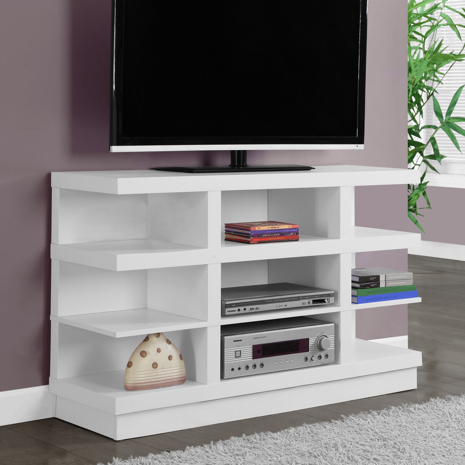 Monarch Tv Stand White For TVs Up To 48"L - Walmart.com ...