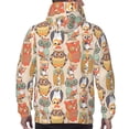 thumbnail image 7 of Kdxio Colorful Owls Print Mens Casual Hooded Collar Drawstring Hoodies Pullover Sweatshirts Casual Long Sleeve Shirts-X-Large, 7 of 7