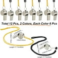 thumbnail image 2 of 12Pcs Alloy Sports Whistle PE Class Training Loud Crisp Sound Emergency Whistle Referee Sports Race Outdoor Activities with Lanyard, 2 of 9