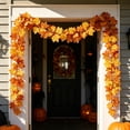 thumbnail image 3 of Artificial Maple Leaf Garland,Fall Foliage Autumn Vine Decor for Front Door Fireplace Livingroom Wall Thankgiving Decoration,6.56 Ft, 3 of 8