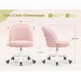 thumbnail image 2 of Silla de tocador DurayLoly rosa de felpa con altura ajustable y ruedas, 2 of 8