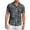 Gray, variant on Mens Textured Print Shirt Short Sleeve Casual Collared Button Up Vacation Resort Summer Wear