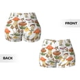 thumbnail image 6 of Yiaed Mushrooms Print Women's Athletic Shorts Running Shorts Sporty Short High Waisted Elastic Workout Shorts for Yoga Gym Running & Sports -Medium, 6 of 8
