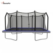 Sportspower BouncePro 9x15ft Rectangular Trampoline Meets ASTM Safety Standards, Heavy-Duty Rust-Resistant Steel Frame, UV-Resistant Jump Mat & Safety Net