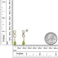 thumbnail image 6 of Gem Stone King 925 Silver and 10K Yellow Gold Green Peridot and White Lab Grown Diamond Dangle Earrings for Women | 1.85 Cttw | Gemstone August Birthstone | Pear Shape 8X5MM, 6 of 6