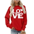 thumbnail image 1 of Ounisa Womens Valentines Sweatshirt Love Heart Graphic Print Pullover Casual Long Sleeve Valentine's Blouse Top, 1 of 5