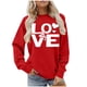 thumbnail image 1 of Ounisa Womens Valentines Sweatshirt Love Heart Graphic Print Pullover Casual Long Sleeve Valentine's Blouse Top, 1 of 5