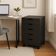 thumbnail image 4 of Ergode Halifax 5-Drawer Mobile Storage Cabinet on Casters – Sleek Black Finish – Rolling Organizer for Home Office, Craft Room, or Studio, 4 of 6