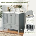 thumbnail image 6 of 36'' Bathroom Vanity with Resin Sink Combo,Solid Wood Frame Bathroom Storage Cabinet, Freestanding Vanity Set with 4 Soft Closing Doors& 2 Drawers (Same as SW000124AAE), 6 of 9