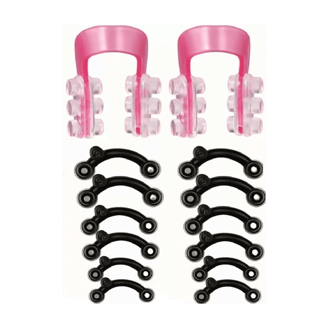 Respingadores De Nariz Corrector Nasal 6 Pares Y Clip Nariz Negro/Rosa