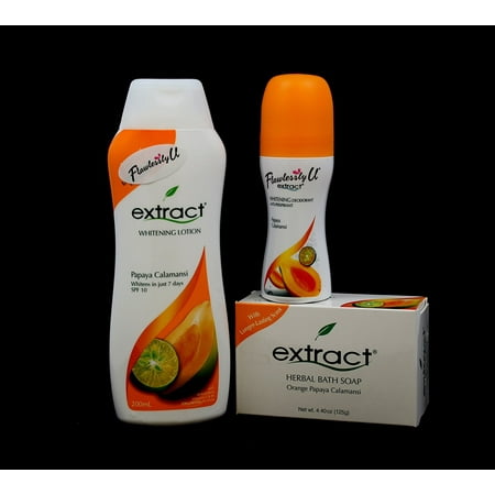 Papaya Calamansi Whitening set 3 (lotion SPF10, herbal soap & depdorant) By