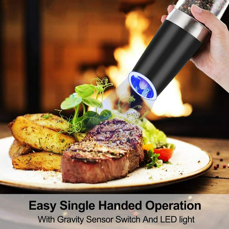  Electric Pepper Grinder, Automatic Stainless Steel Salt Pepper  Grinder Electric Gravity Induction Grinding Machine: Home & Kitchen