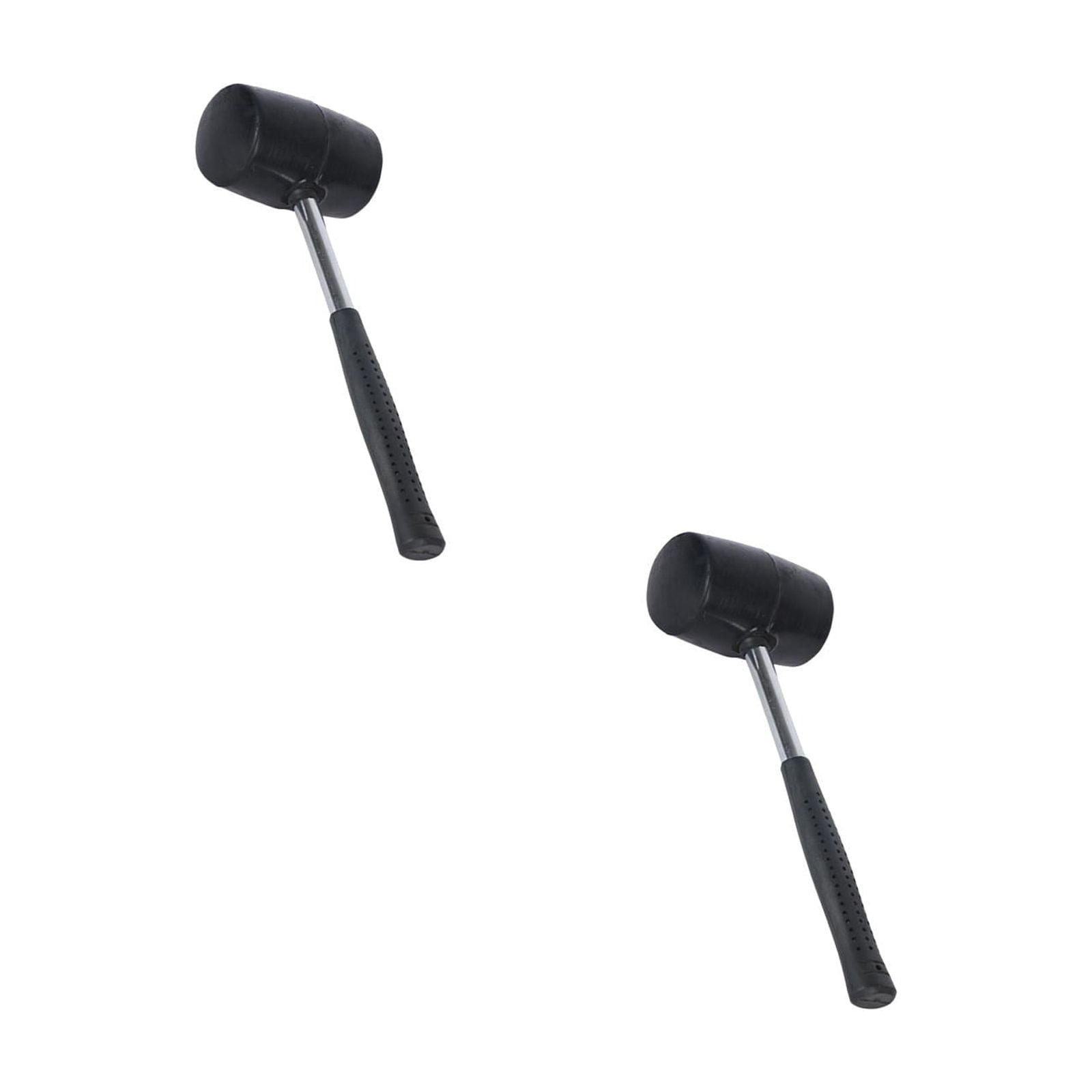 WORGEOUS 2pcs 750g Steel Handle Tile Installation Hammer Practical Rubber Hammer Decoration Tools (Black)