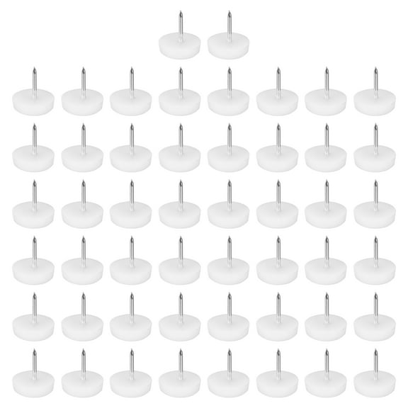 Uxcell Plastic Nail-On Furniture Glides 50Pcs 19.5mm Dia Table Chair Sofa Leg Floor Protectors, White