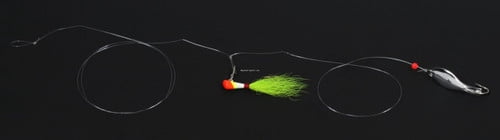 Nungesser Shad Fishing Rig Lure, Red Yellow Dart & Silver Spoon, 3”, 3/16 Ounce
