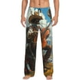 thumbnail image 2 of Picia Western Guitar Cowboy Mens Soft Woven Cotton Elastic Waistband Sleep Pajama Pant Lounge Sleep Pant With Pockets And Drawstring-X-Large, 2 of 9