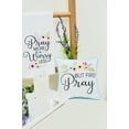 thumbnail image 2 of "But First Pray" Spring Flowers Cotton Blend Mini Accent Pillow 10" x 10", 2 of 5