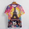 thumbnail image 3 of Funny Cute Panda Women's Short Sleeve T-Shirt Crew Neck Casual Summer Trendy Loose Fit Tops, 3 of 6