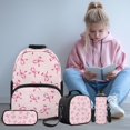 Aplkyhs Pink Bow Kids School Backpack Set, 4 Pieces with Lunch Bag ...