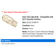 thumbnail image 2 of Inner Tail Light Bulb - Compatible with 2017 Chrysler Pacifica, 2 of 2