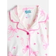 thumbnail image 2 of Wonder Nation Girls Short Sleeve Button Front Pajama Top and Shorts Set with Eyemask, 3-Piece, Sizes Sizes 4-18, 2 of 4