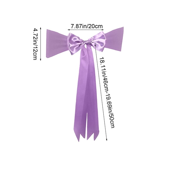 Kumdkd Christmas Bow Chair Decoration, 18.8" Stretchable Ribbon for Holiday Party Decor, Easy Install Floating Bow for Dining Chairs, Wedding, Christmas Tree Accent(Chair Cover Not Included)