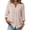 #226-Khaki, variant on Warop Button Down Top for Women 3/4 Sleeve Linen V-Neck Shirt Fashionable Casual Loose Blouses