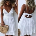 thumbnail image 2 of Backless Bow V-neck Mini Dress, 2 of 7