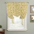 thumbnail image 2 of Yelllow Floral Tie Up Curtains for Windows, Adjustable Balloon Window Shades, Vintage Rustic Plants Flowers Spring Kitchen Window Treatments Adjustable Roll Up Curtain for Basement/Nursery 52"x45", 2 of 8
