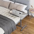 thumbnail image 3 of LINGMI Laptop Table Mobile Adjustable Height Portable Desk Notebook Swivel PC Computer Rolling Desk with Wheels, Laptop Stand for Couch Bedside Hospital Bed Table, 3 of 9
