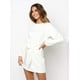 thumbnail image 3 of Vestido corto elegante de manga farol para mujer, cuello redondo, cintura con lazo, vestido de cóctel de punto Xemadio WRMH-217-17, 3 of 6