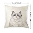 thumbnail image 4 of WIRESTER 18x18 inch Square Decorative Throw Sofa Pillow Cases, Cute White Silver Point Ragdoll Cat, 4 of 7