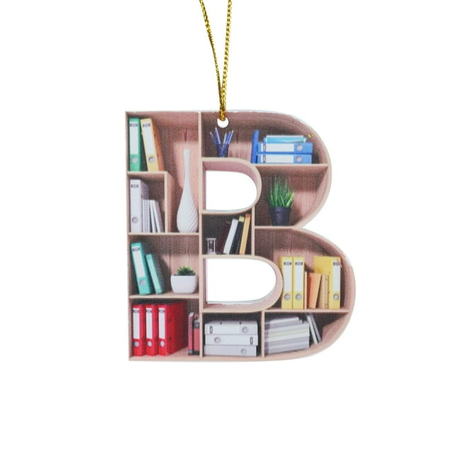 Heart Shaped Bookshelf Pendant for Book Lovers - Acrylic Ornament for Home and Unique