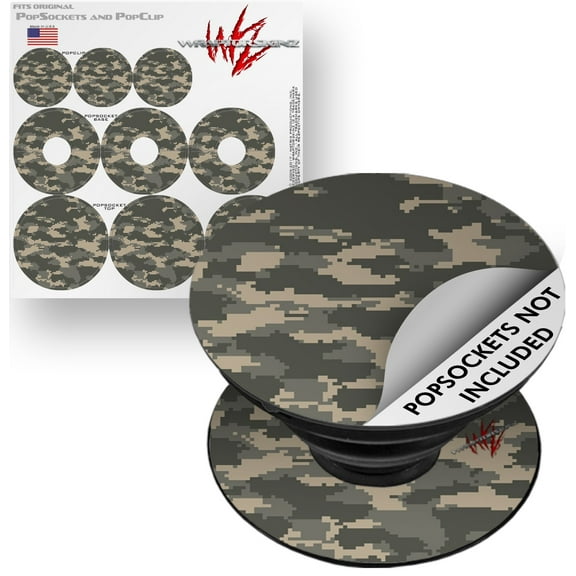 Decal Style Vinyl Skin Wrap 3 Pack for PopSockets WraptorCamo Digital Camo Combat (POPSOCKET NOT INCLUDED) by WraptorSkinz