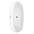 thumbnail image 4 of Wyndham Collection Juno 71 Inch Freestanding Bathtub in Matte White with Floor Mounted Faucet, Drain and Overflow Trim in Matte Black, 4 of 5