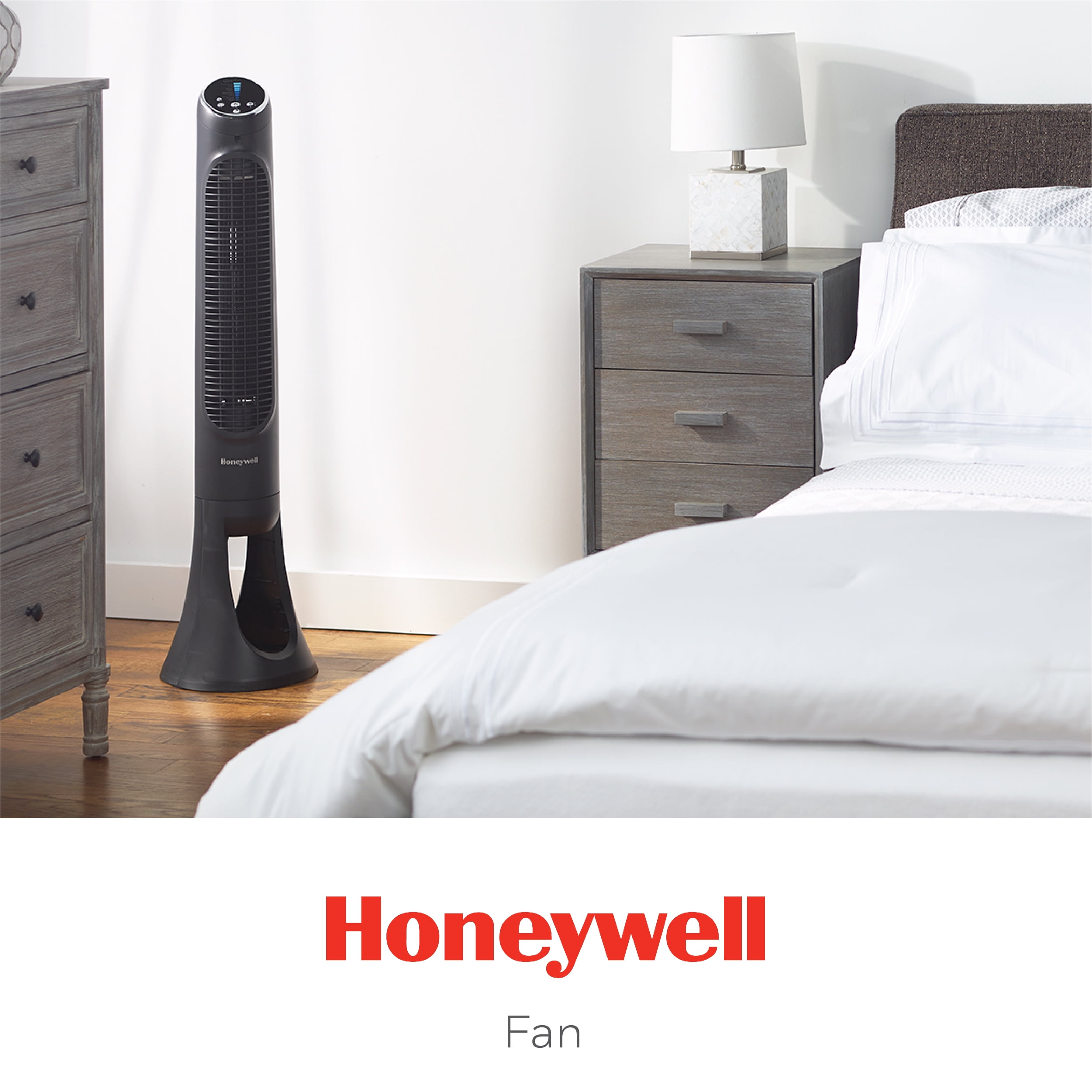 Honeywell Quiet Set Oscillating Electric Tower Stand Fan, Black, New, W 15.75