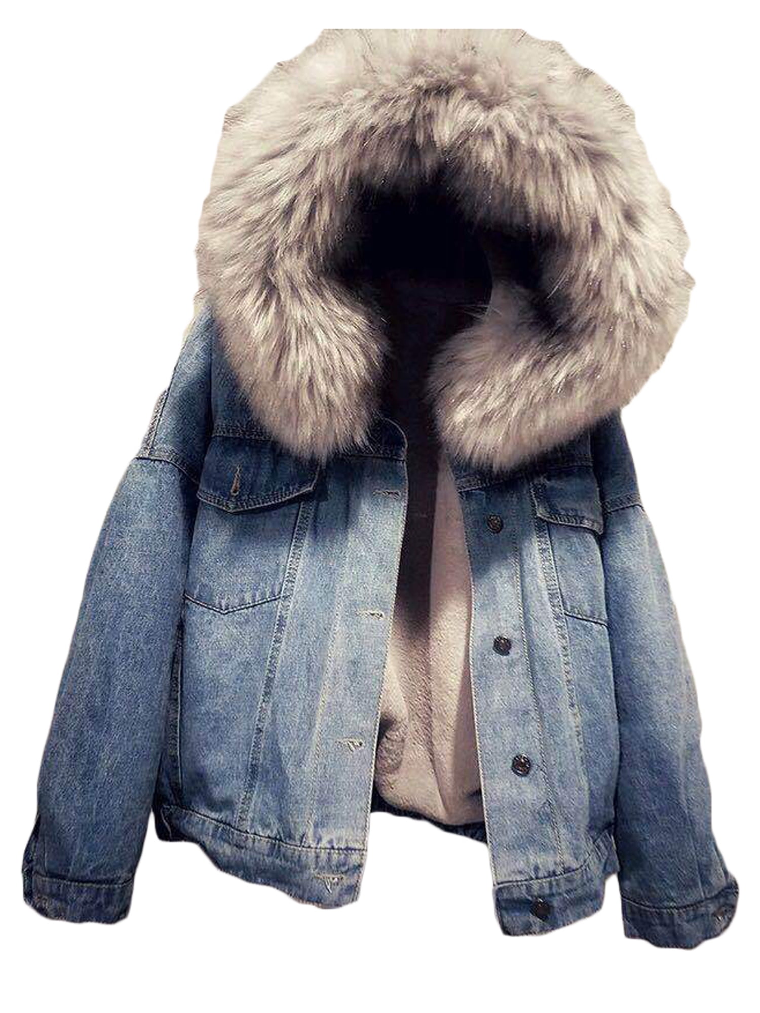 Denim Jacket With Fur