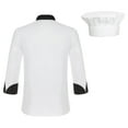 thumbnail image 2 of Doomiva Long Sleeve Chef Coat Jacket with Hat Lightweight Button Restaurant Kitchen Chef Uniform White XL, 2 of 6
