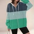 thumbnail image 4 of Fancifize Womens Oversized Striped Hoodies Fleece Sweatshirts Trendy Zip Up Color Block Outfits Casual Y2k Outwear Fall Winter Hooded Jackets, 4 of 4